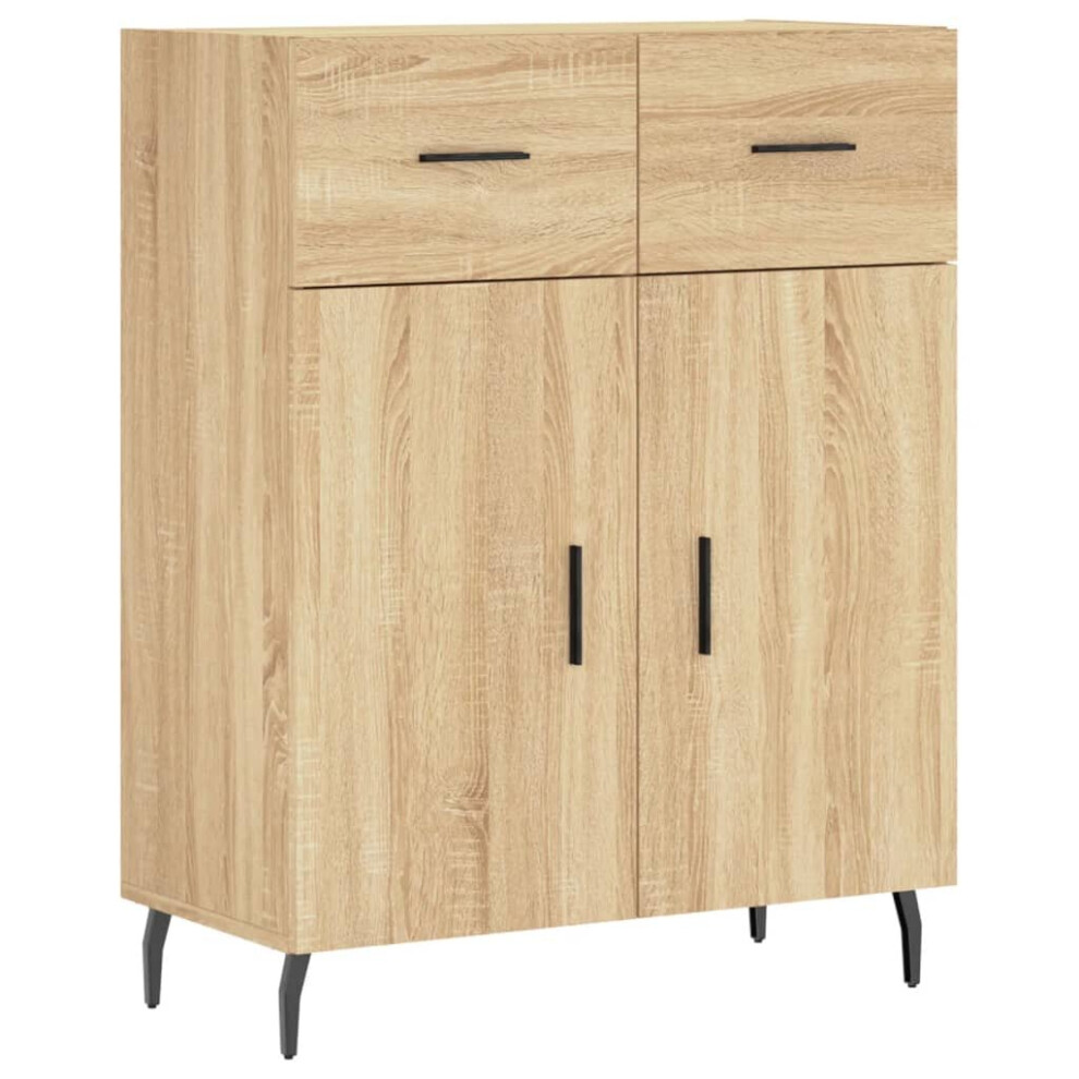 Vidaxl (Sonoma Oak) Sideboard Storage Cabinet Side Cabinet Cupboard Engineered Wood Black