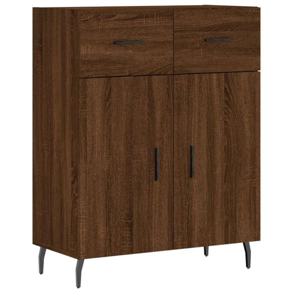 (brown oak) vidaXL Sideboard Storage Cabinet Side Cabinet Cupboard Black Engineered Wood