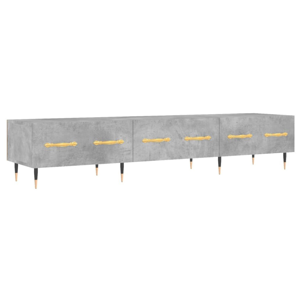 Vidaxl (Concrete Grey) Tv Cabinet Tv Unit Media Unit Sideboard Tv Stand Black Engineered Wood