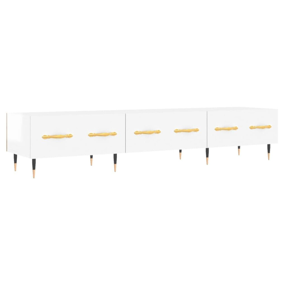 (high gloss white) vidaXL TV Cabinet TV Unit Media Unit Sideboard TV Stand Black Engineered Wood