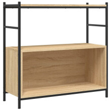 (sonoma oak, 80 x 30 x 78.5 cm) vidaXL Bookshelf Book Cabinet Book Rack Bookcase Engineered Wood and Iron