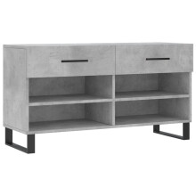 (concrete grey) vidaXL Shoe Bench Shoe Cupboard Shoe Storage Shoe Rack Black Engineered Wood
