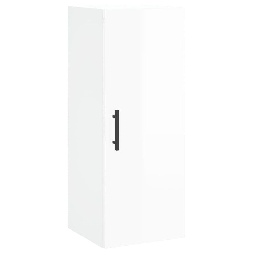 (high gloss white) vidaXL Wall Mounted Cabinet Wall Storage Cabinet Grey Sonoma Engineered Wood