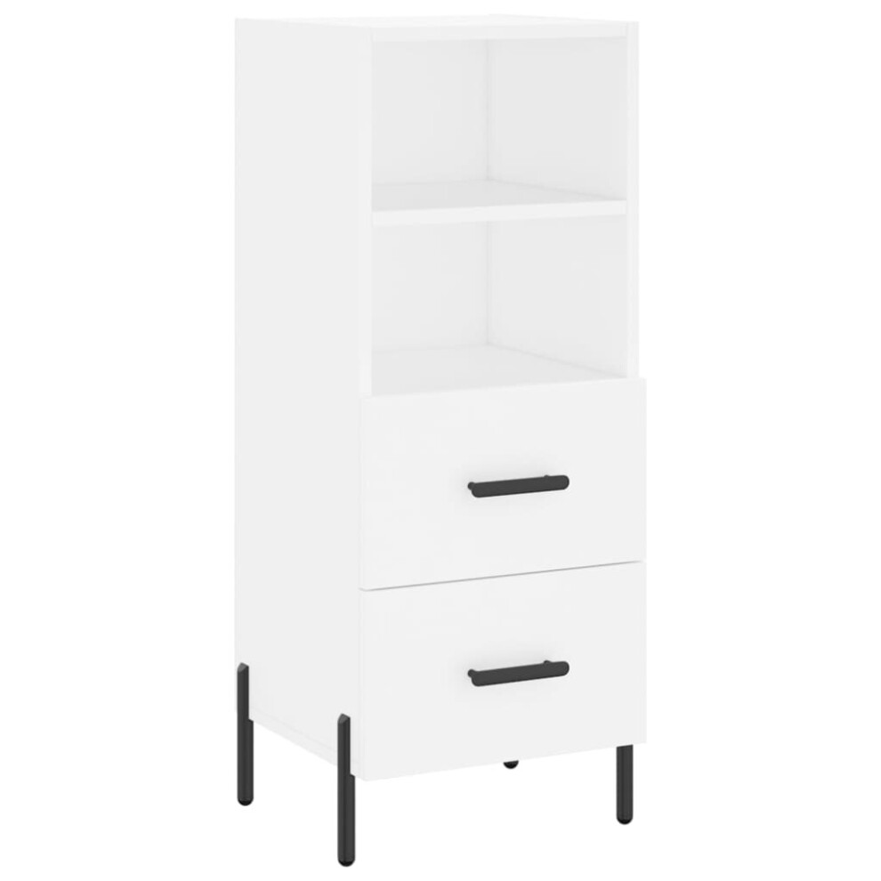 (white) vidaXL Sideboard Storage Cabinet Cupboard Side Cabinet Black Engineered Wood