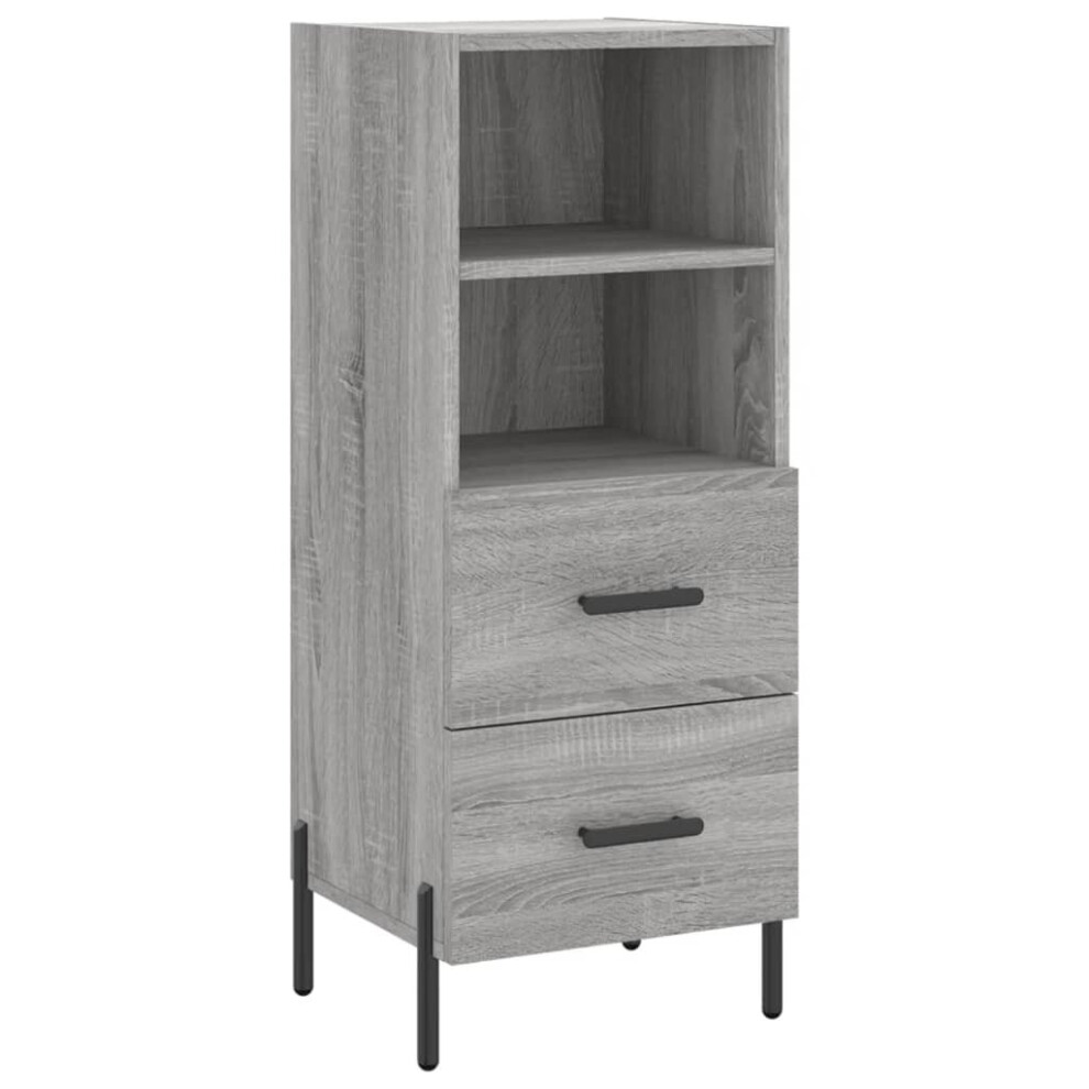 (grey sonoma) vidaXL Sideboard Storage Cabinet Cupboard Side Cabinet Black Engineered Wood