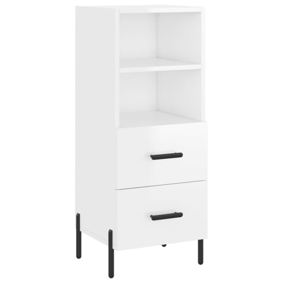 Vidaxl (High Gloss White) Sideboard Storage Cabinet Cupboard Side Cabinet Black Engineered Wood