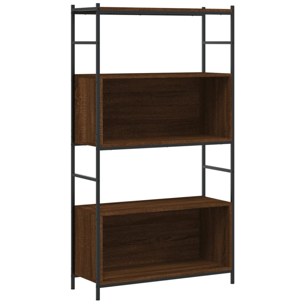 (brown oak, 80 x 30 x 145.5 cm) vidaXL Bookshelf Display Storage Unit Bookcase Black Engineered Wood and Iron