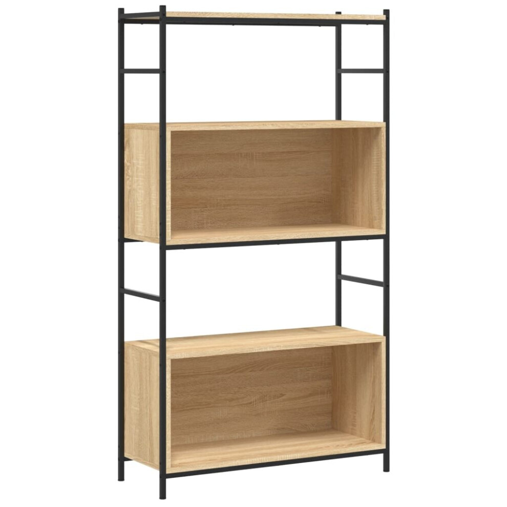 (sonoma oak, 80 x 30 x 145.5 cm) vidaXL Bookshelf Display Storage Unit Bookcase Black Engineered Wood and Iron