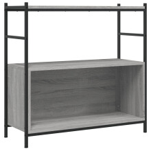 (grey sonoma, 80 x 30 x 78.5 cm) vidaXL Bookshelf Book Cabinet Book Rack Bookcase Engineered Wood and Iron