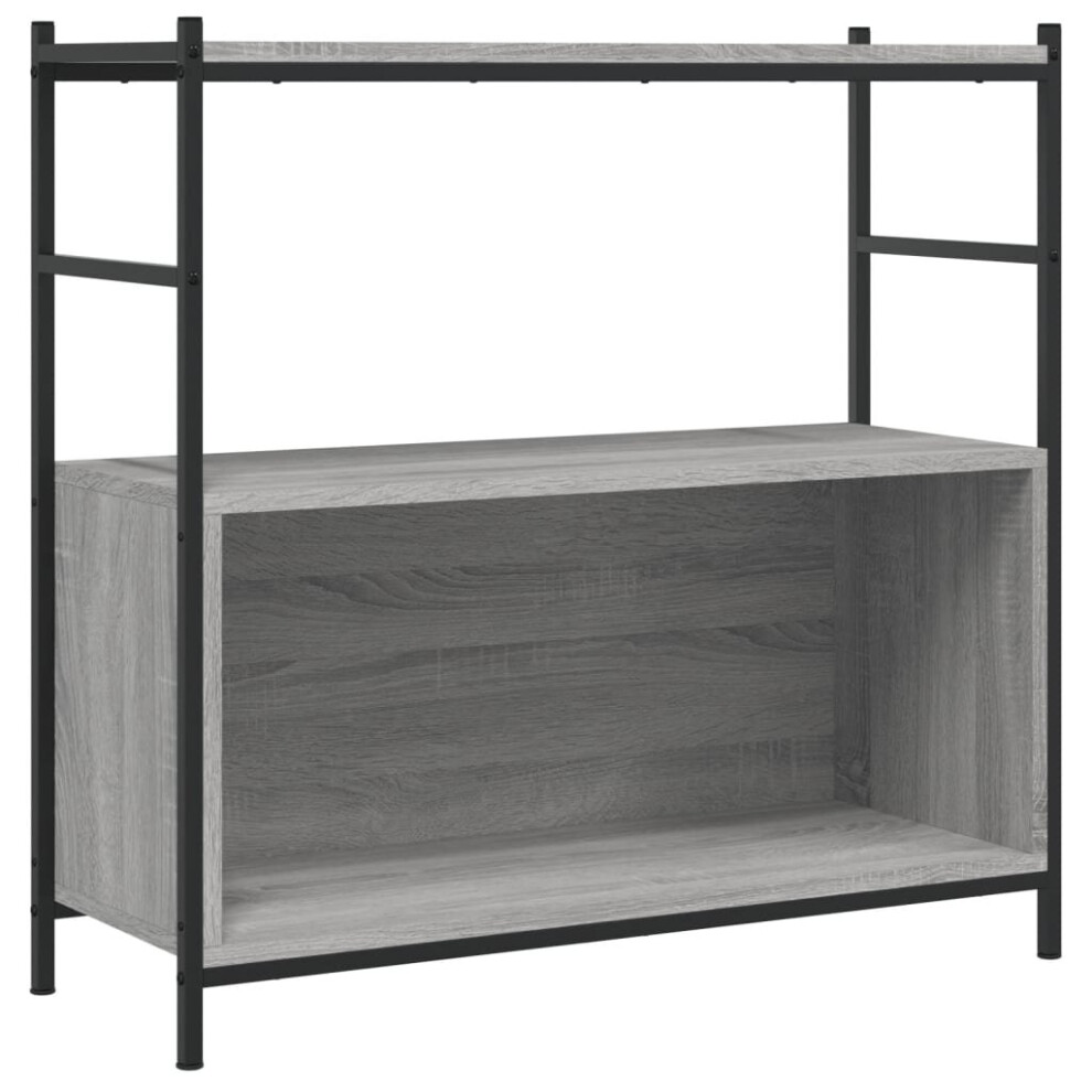 (grey sonoma, 80 x 30 x 78.5 cm) vidaXL Bookshelf Display Storage Unit Bookcase Black Engineered Wood and Iron