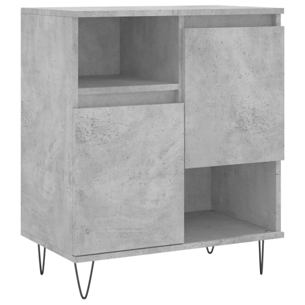 (concrete grey) vidaXL Sideboard Storage Cabinet Cupboard High Gloss White Engineered Wood