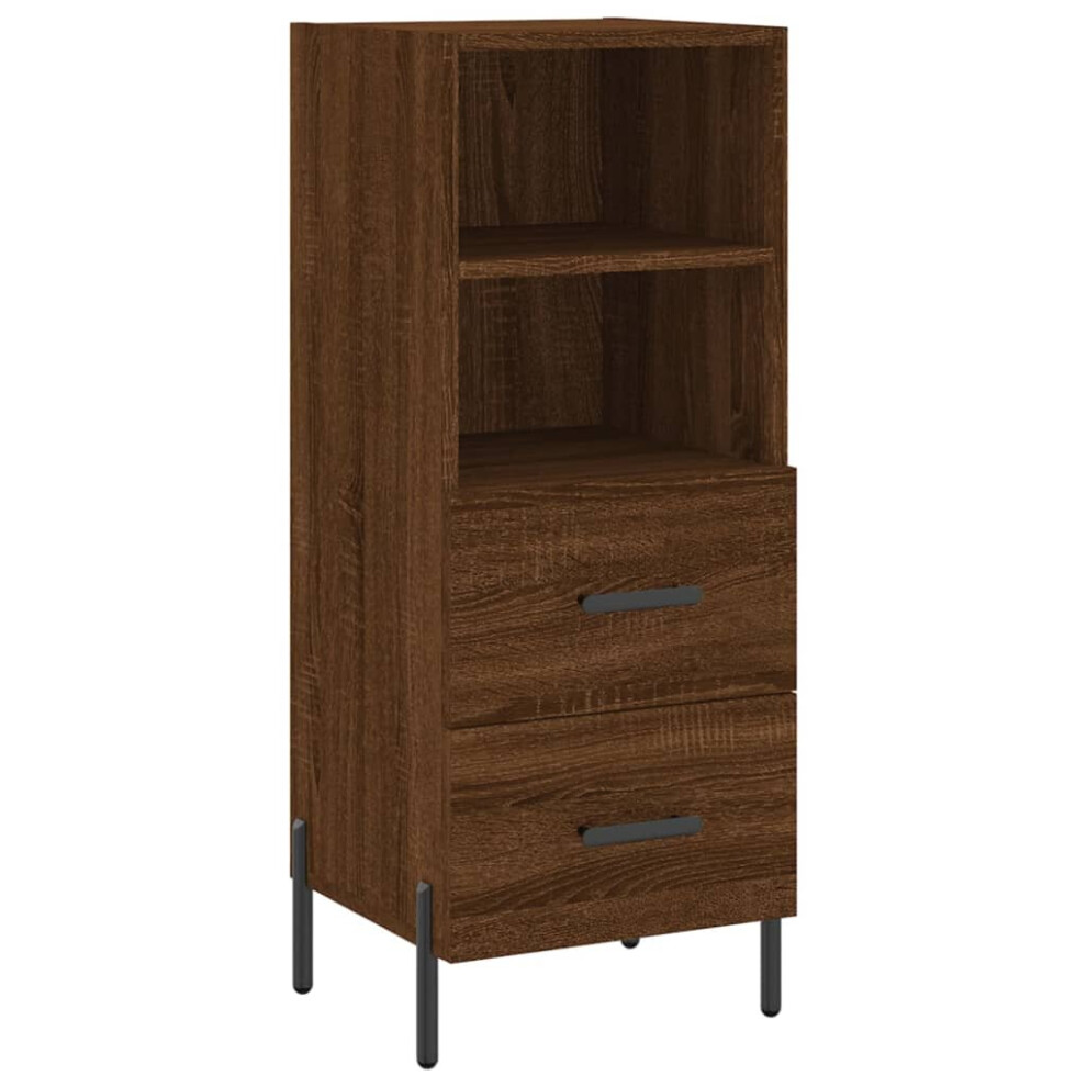 (brown oak) vidaXL Sideboard Storage Cabinet Cupboard Side Cabinet Black Engineered Wood