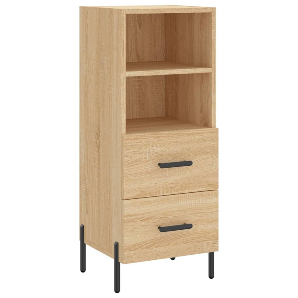 (sonoma oak) vidaXL Sideboard Storage Cabinet Cupboard Side Cabinet Black Engineered Wood