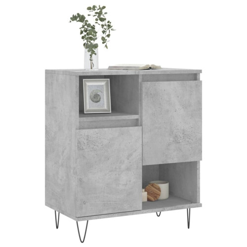 VidaXL (concrete grey) vidaXL Sideboard Storage Cabinet Cupboard High Gloss White Engineered Wood 2