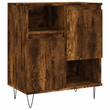 (smoked oak) vidaXL Sideboard Storage Cabinet Cupboard High Gloss White Engineered Wood