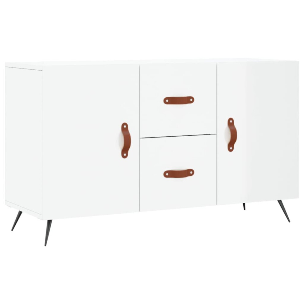 (high gloss white) vidaXL Sideboard Storage Cabinet Cupboard Side Cabinet Black Engineered Wood