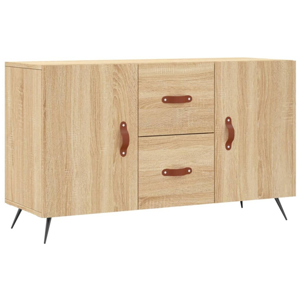 Vidaxl (Sonoma Oak) Sideboard Storage Cabinet Cupboard Side Cabinet Black Engineered Wood