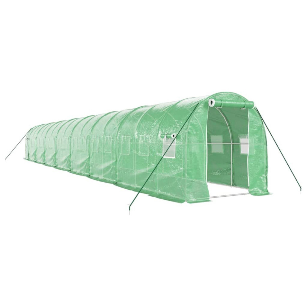 (green, 16 x 2 x 2 m) vidaXL Greenhouse Plant House with Steel Frame Polytunnel Greenhouse Green