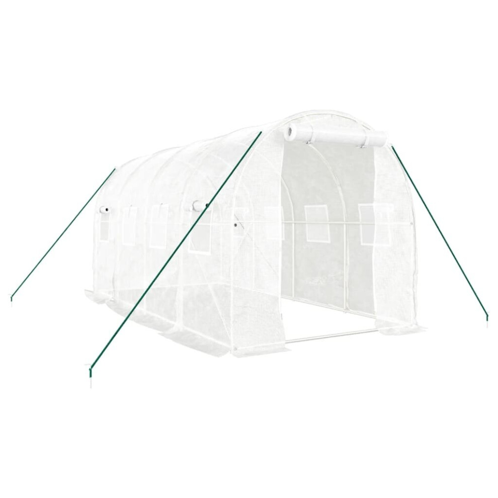 (white, 4 x 2 x 2 m) vidaXL Greenhouse Plant House with Steel Frame Polytunnel Greenhouse Green