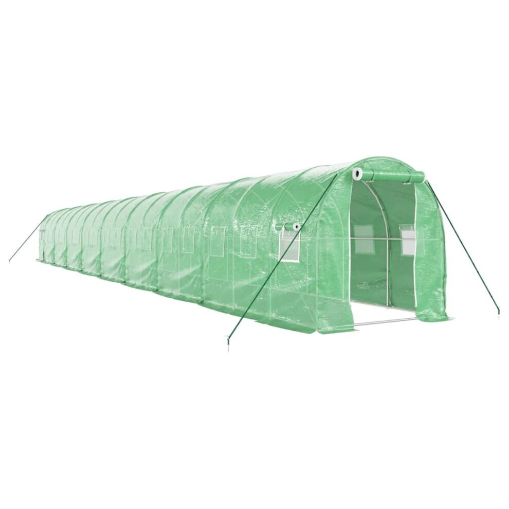 (green, 18 x 2 x 2 m) vidaXL Greenhouse Plant House with Steel Frame Polytunnel Greenhouse Green