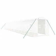 (white, 16 x 2 x 2 m) vidaXL Greenhouse Walk in Greenhouse with Steel Frame Patio Outdoor Grow House