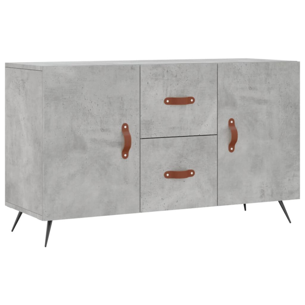 (concrete grey) vidaXL Sideboard Storage Cabinet Cupboard Side Cabinet Black Engineered Wood