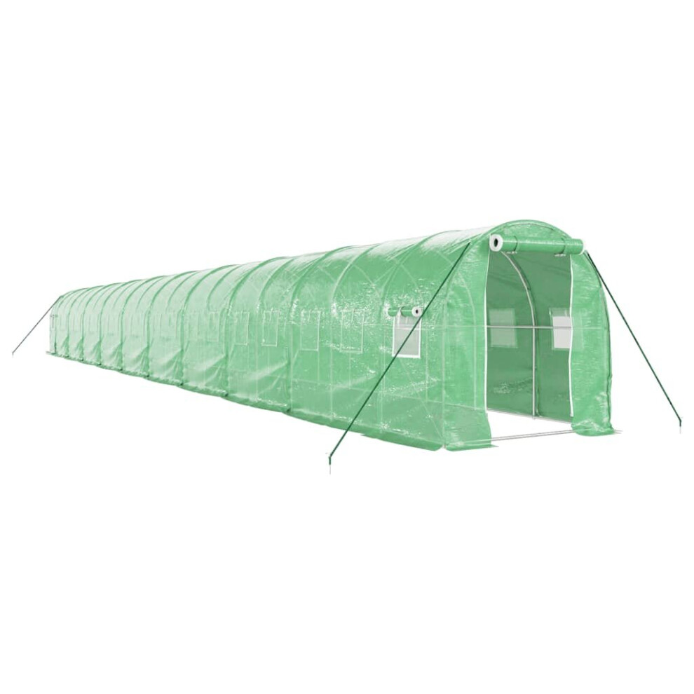 Photos - Greenhouses VidaXL Greenhouse Walk in Greenhouse with Steel Frame Patio Outdoor Grow House 3188025 (green, 20 x 2 x 2 m)