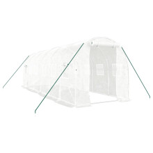 (white, 6 x 2 x 2 m) vidaXL Greenhouse Walk in Greenhouse with Steel Frame Patio Outdoor Grow House