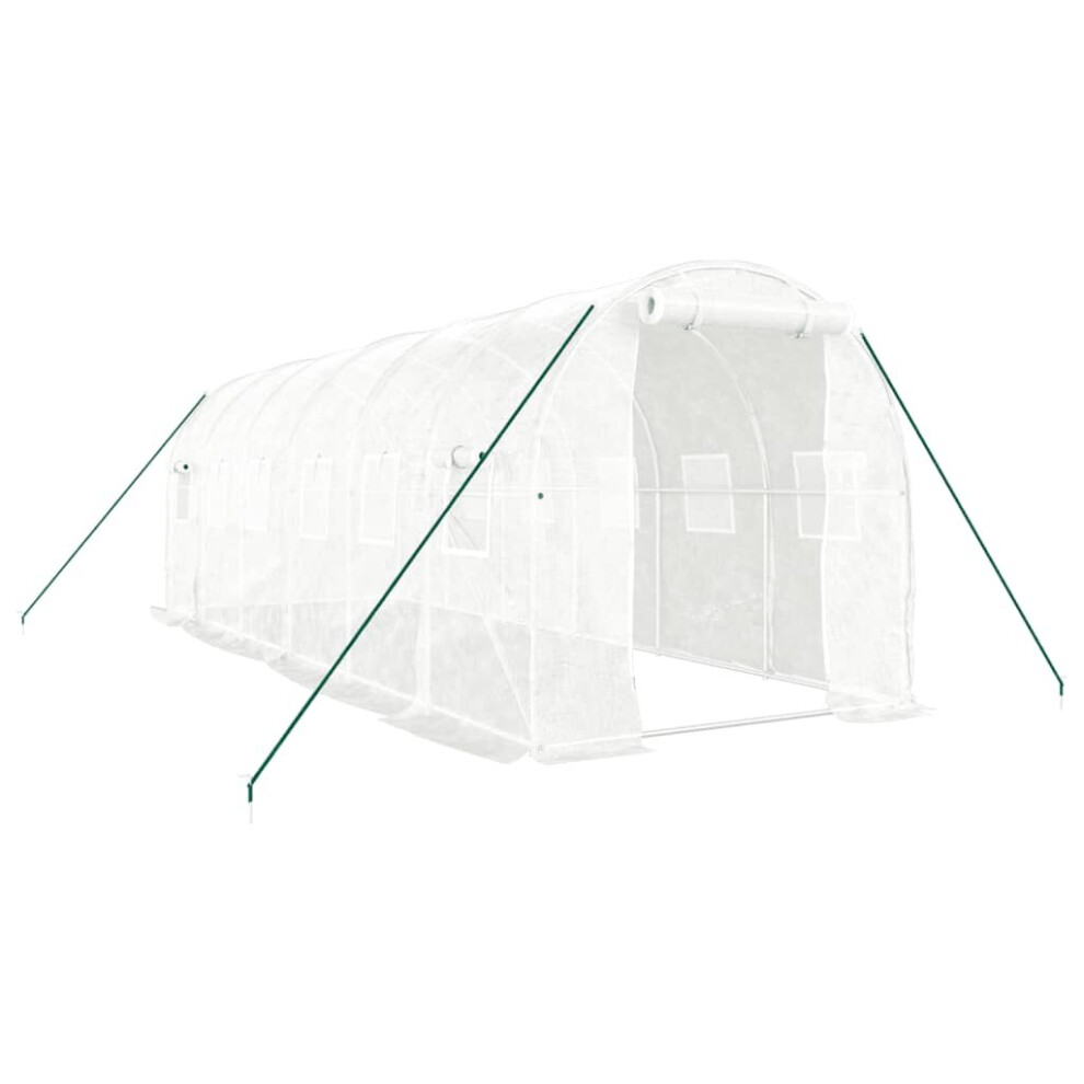 (white, 6 x 2 x 2 m) vidaXL Greenhouse Plant House with Steel Frame Polytunnel Greenhouse Green