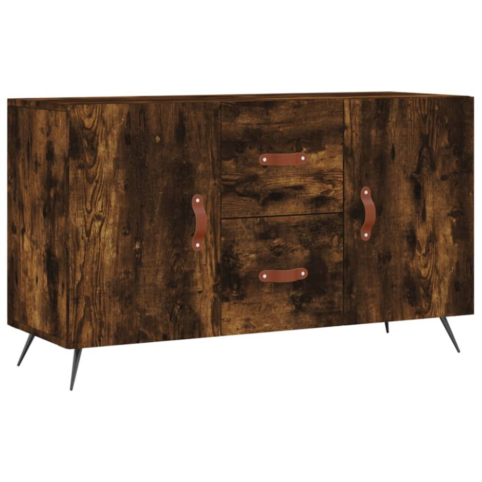 Vidaxl (Smoked Oak) Sideboard Storage Cabinet Cupboard Side Cabinet Black Engineered Wood