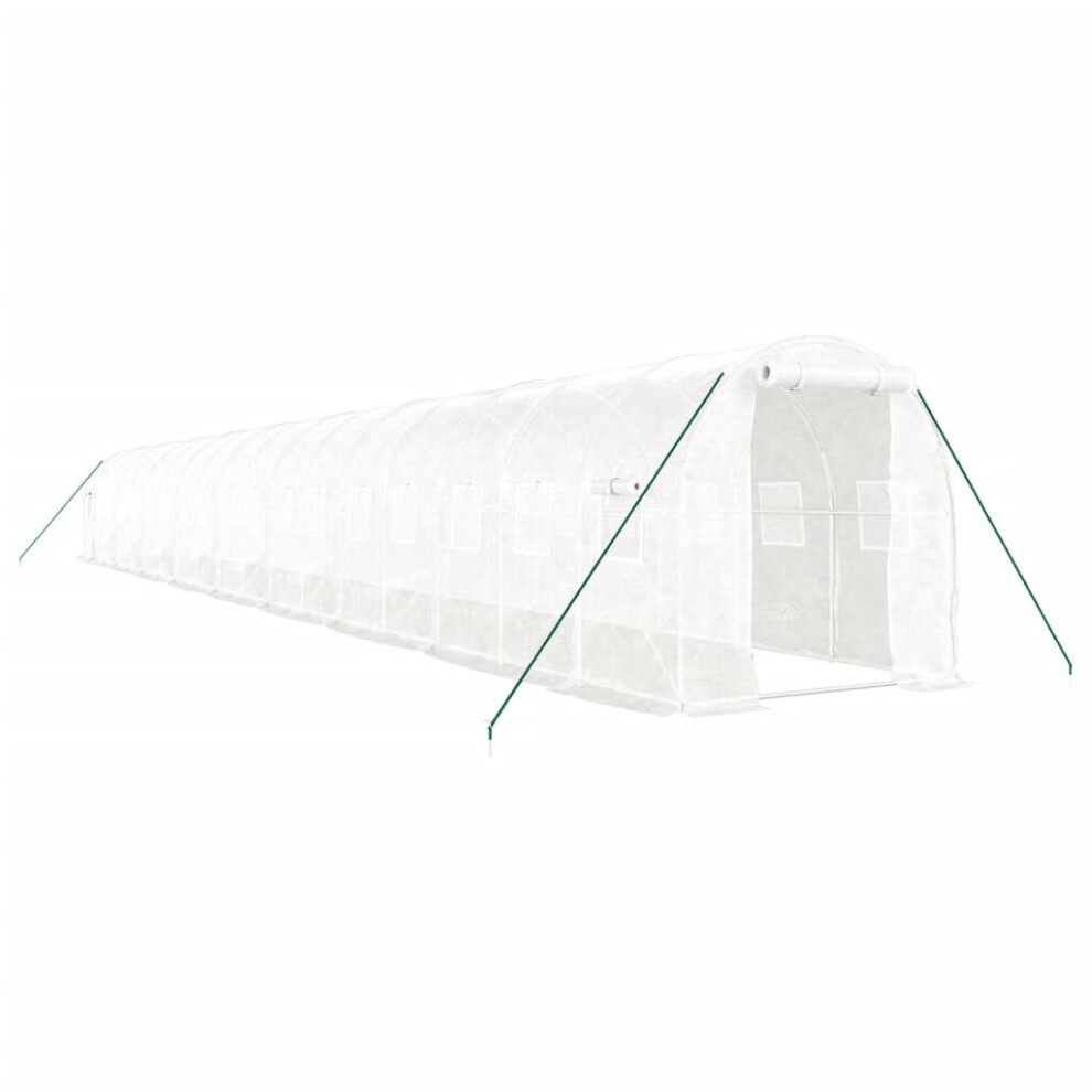 (white, 18 x 2 x 2 m) vidaXL Greenhouse Plant House with Steel Frame Polytunnel Greenhouse Green