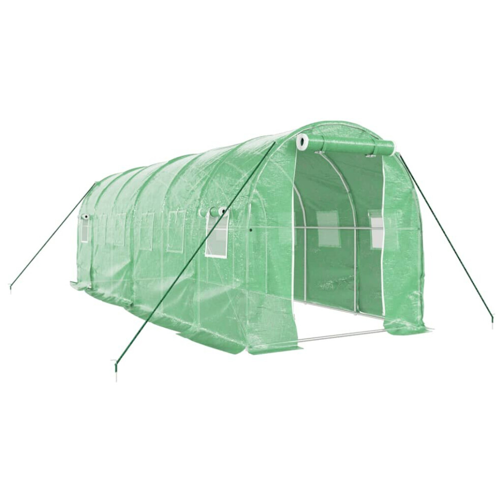 (green, 6 x 2 x 2 m) vidaXL Greenhouse Plant House with Steel Frame Polytunnel Greenhouse Green