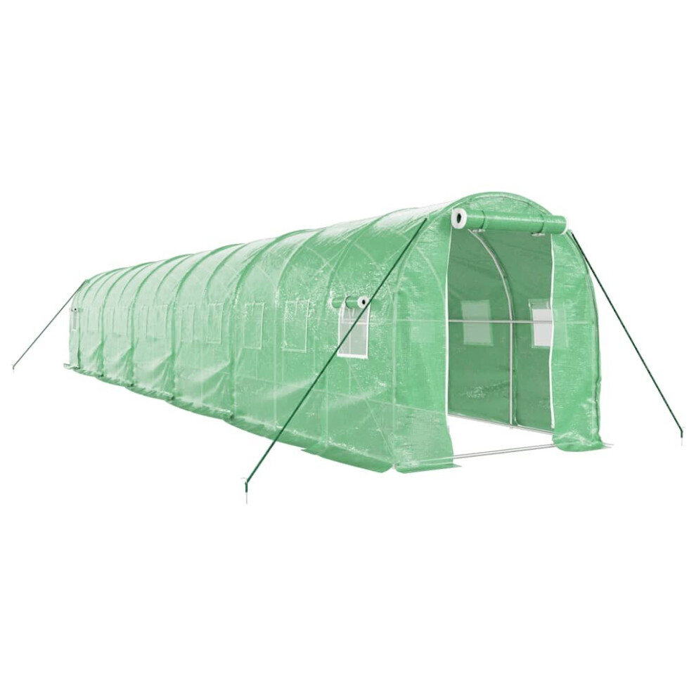 Vidaxl (Green, 12 X 2 X 2 M) Greenhouse Walk In Greenhouse With Steel Frame Patio Outdoor Grow House