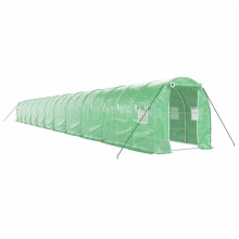 (green, 22 x 2 x 2 m) vidaXL Greenhouse Walk in Greenhouse with Steel Frame Patio Outdoor Grow House