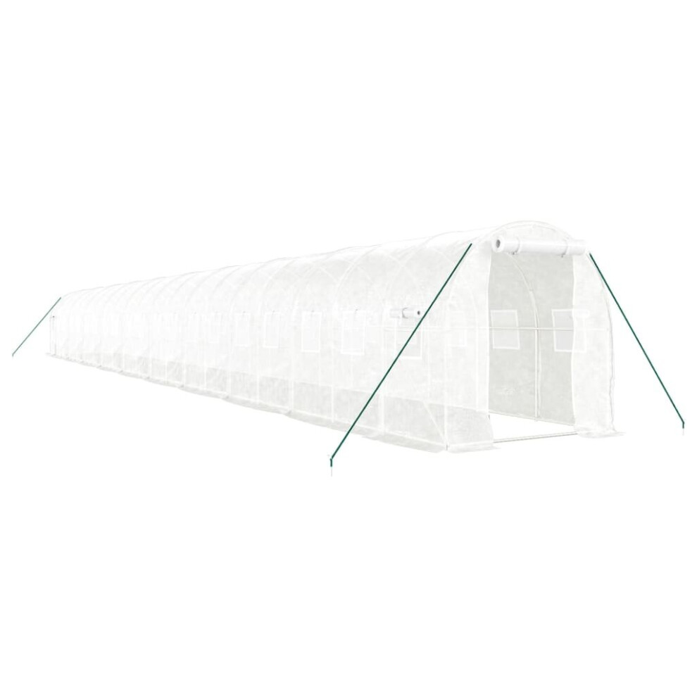 (white, 20 x 2 x 2 m) vidaXL Greenhouse Plant House with Steel Frame Polytunnel Greenhouse Green