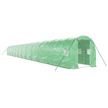 (green, 24 x 2 x 2 m) vidaXL Greenhouse Walk in Greenhouse with Steel Frame Patio Outdoor Grow House