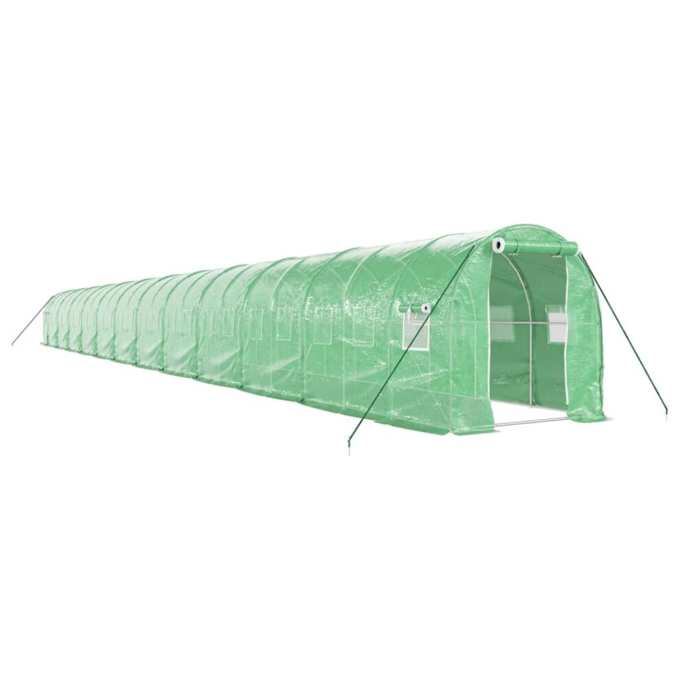 (green, 24 x 2 x 2 m) vidaXL Greenhouse Plant House with Steel Frame Polytunnel Greenhouse Green