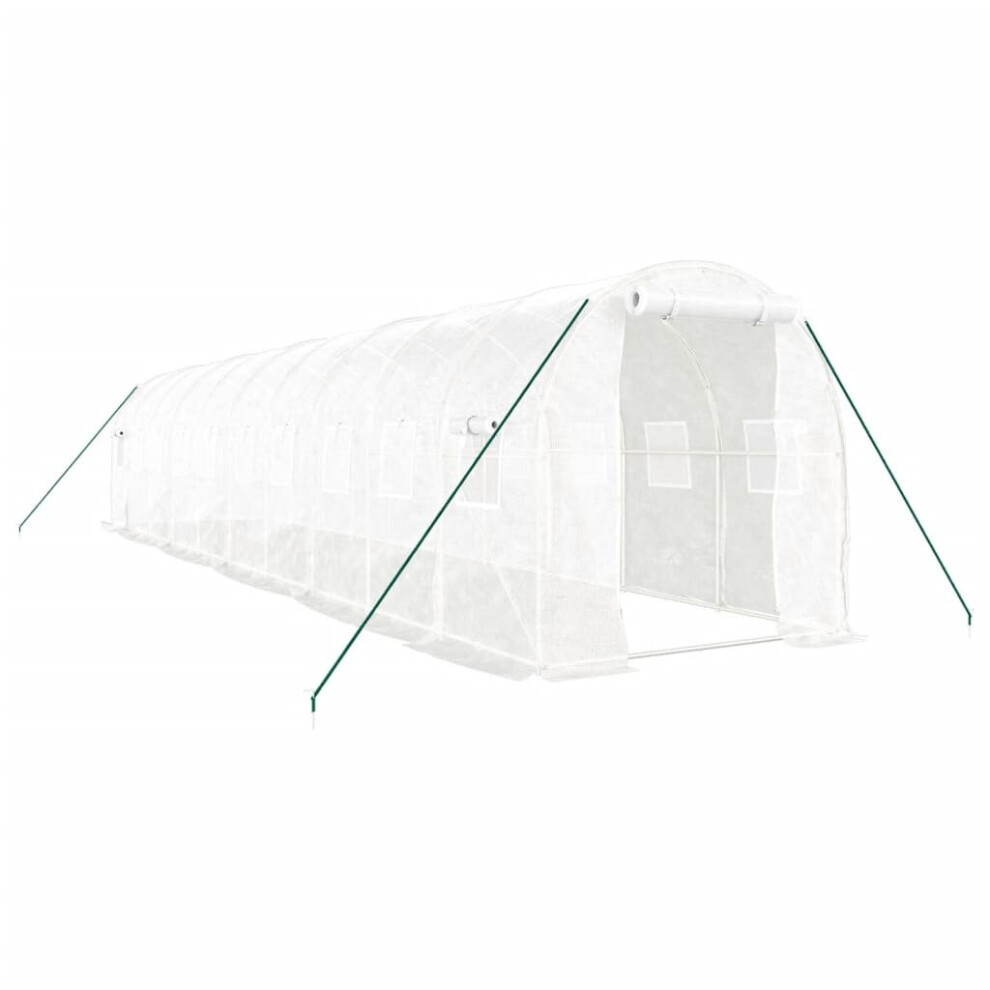 (white, 10 X 2 X 2 m) vidaXL Greenhouse Plant House With Steel Frame Polytunnel Greenhouse Green