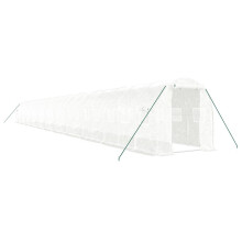 (white, 22 x 2 x 2 m) vidaXL Greenhouse Walk in Greenhouse with Steel Frame Patio Outdoor Grow House
