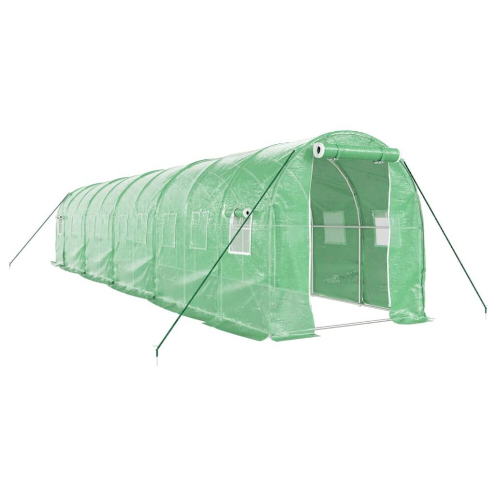 Vidaxl (Green, 10 X 2 X 2 M) Greenhouse Walk In Greenhouse With Steel Frame Patio Outdoor Grow House