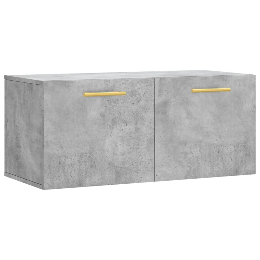 Vidaxl (Concrete Grey, 80 X 36.5 X 35 Cm) Wall Cabinet Storage Cabinet Display Cabinet White Engineered Wood