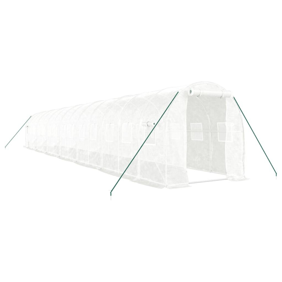 Vidaxl (White, 14 X 2 X 2 M) Greenhouse Walk In Greenhouse With Steel Frame Patio Outdoor Grow House