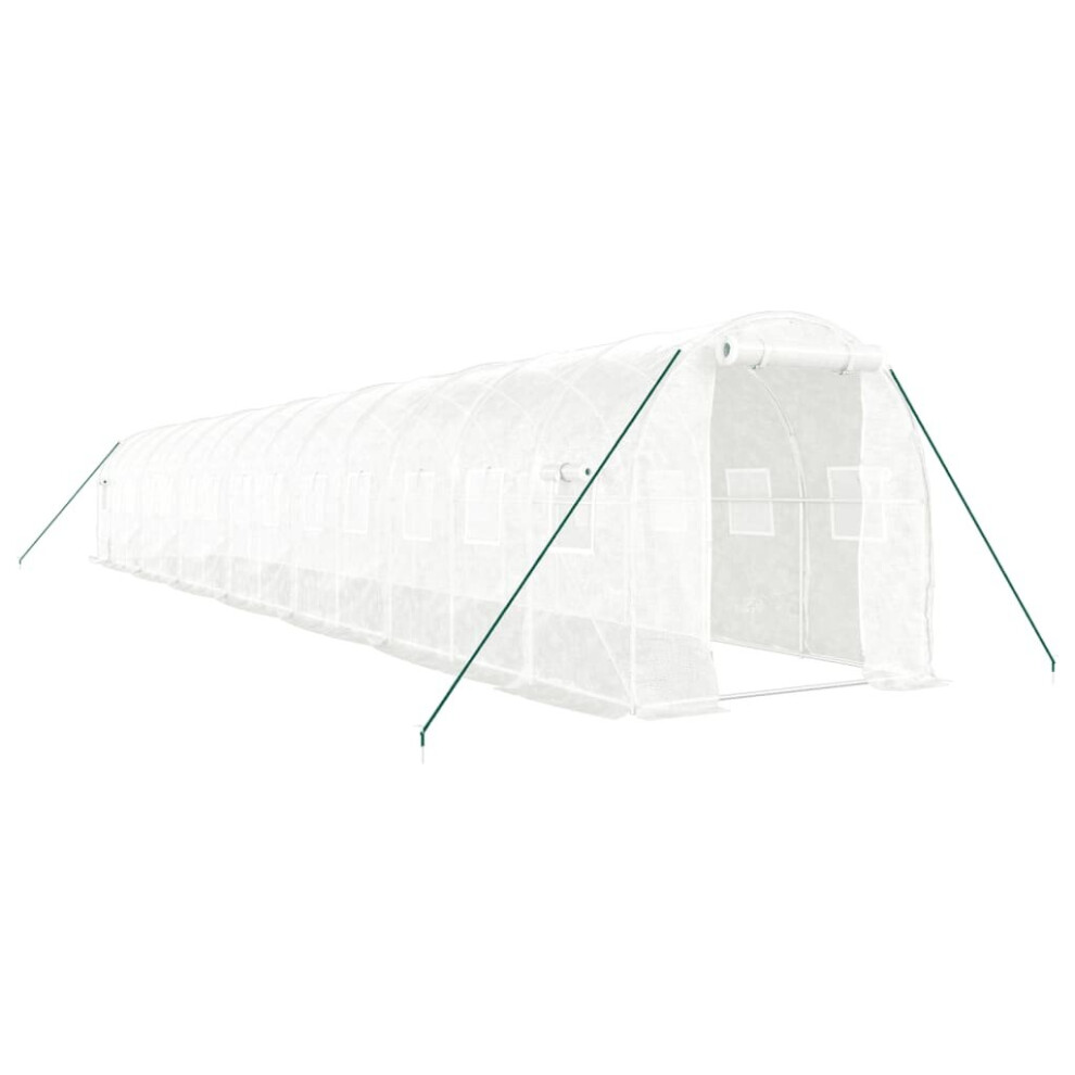 (white, 14 x 2 x 2 m) vidaXL Greenhouse Plant House with Steel Frame Polytunnel Greenhouse Green