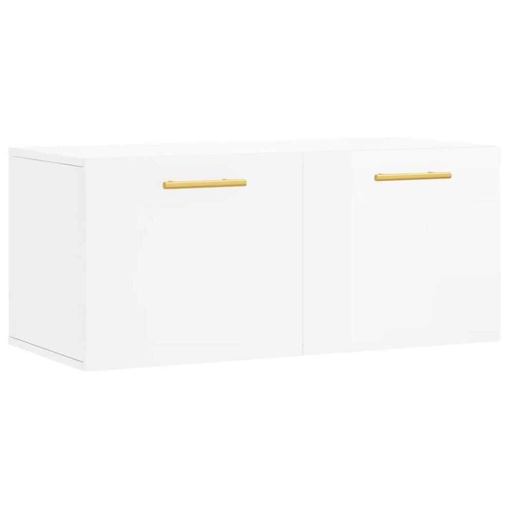 (high gloss white, 80 x 36.5 x 35 cm) vidaXL Wall Cabinet Storage Cabinet Display Cabinet White Engineered Wood