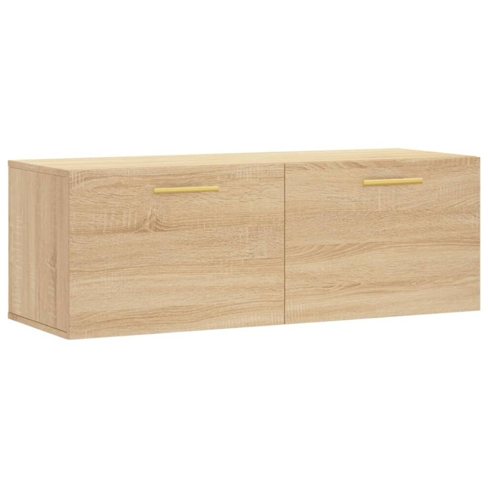 Vidaxl (Sonoma Oak, 100 X 36.5 X 35 Cm) Wall Cabinet Storage Cabinet Display Cabinet Engineered Wood White