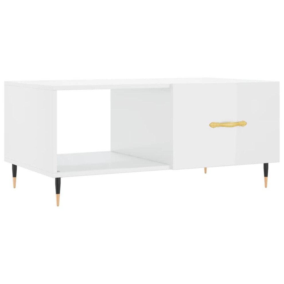 (high gloss white) vidaXL Coffee Table Side Table Sofa End Table Concrete Grey Engineered Wood