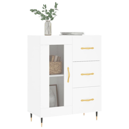 VidaXL (white) vidaXL Sideboard Storage Cabinet Cupboard High Gloss White Engineered Wood 2