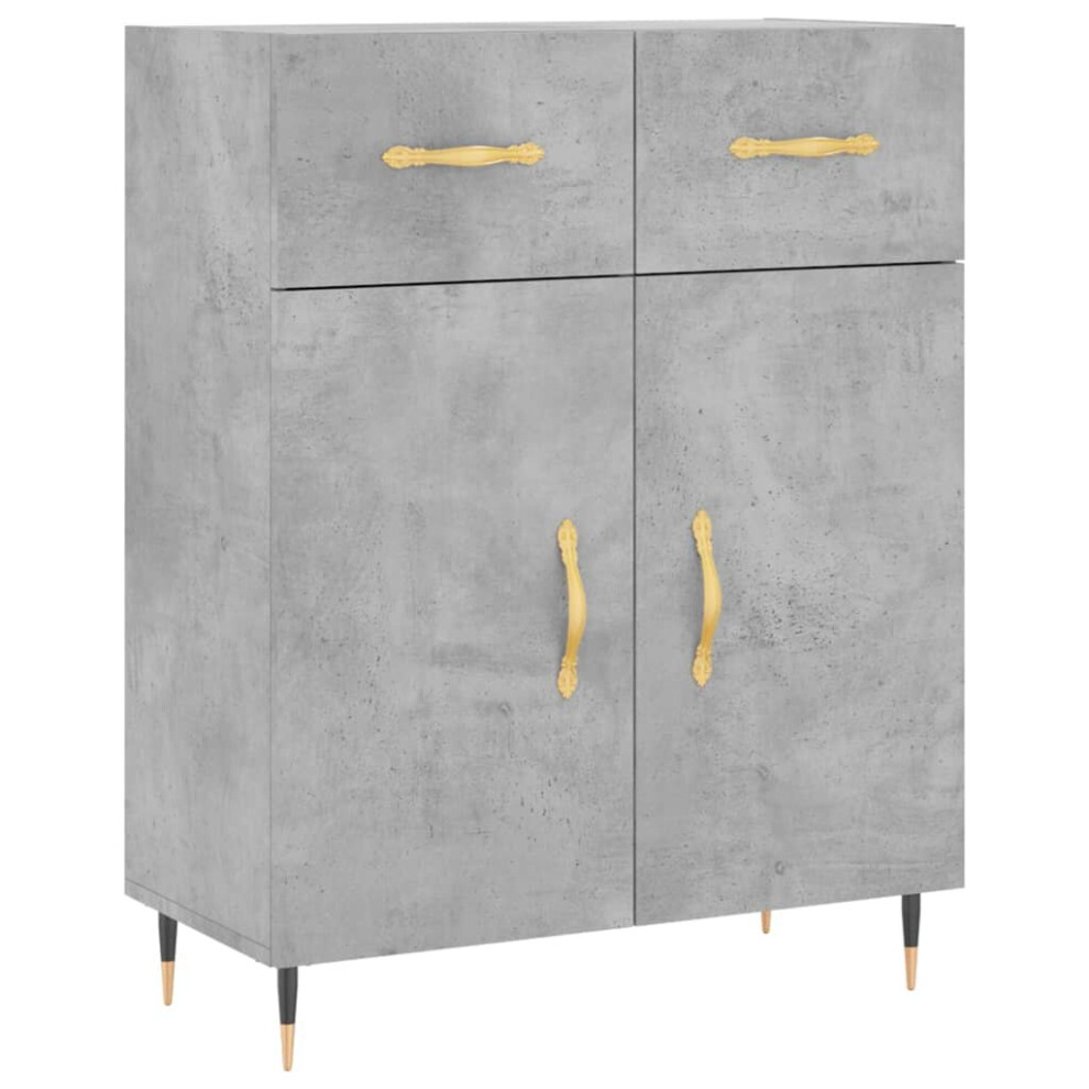 (concrete grey) vidaXL Sideboard Storage Side Cabinet Cupboard Smoked Oak Engineered Wood