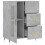 VidaXL (concrete grey) vidaXL Sideboard Storage Cabinet Cupboard High Gloss White Engineered Wood 6