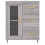 VidaXL (grey sonoma) vidaXL Sideboard Storage Cabinet Cupboard High Gloss White Engineered Wood 5